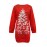 Women'S Red Sweatshirt Dress with Christmas Tree Print | Round Neck, Long Sleeve, Fashionable Commute, Autumn/Winter Holiday Party Streetwear, Eye-Catching Lightweight Crew Neck Sweatshirt Dress