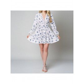 Women's Elegant Lace V-Neck Short Dress with Fitted Bodice & Flared - Mid-Length Wedding Guest Dress, Prom Dress, Special Occasion Outfit - Machine Washable (No underwire for)