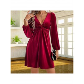 Women's Elegant Sleeveless (not long) mini dress - Solid Color Loose Fit Party Wedding Guest Dress, Roostertail Formal Evening Gown for Prom, Cocktail Party, Year-Round Special Occasions - Dress for full mobility & easy maintenance