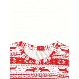 Women'S Christmas Party Dress - Long Sleeve Bodycon Formal gown, Red & White Holiday Print, Knee-Length Winter Party Outfit for Xmas, New Year'S Eve, Office Events - Elegant Holiday Attire, Christmas Dress, Seasonal Fashion, Comfortable Fit, Stretchy Fabric, Adult Women