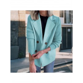 Women'S Lightweight Tailored Blazer Jacket - Structured Lapel Collar & Button Front Closure, H-Line Silhouette with Lapel Collar & Structured Waist, All-Season Casual to Formal Coat for Business, Office, Casual Attire - Solid Color Tailored Fit (No