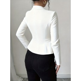 Spring and Autumn new fashion temperament elegant commuting versatile buttons ladies blazer tops