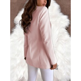 Women's Maternity Blazer Coat - Slim Suit Jacket with Single Button Lapel Collar, Front Opening Mechanism & Machine Washable - Solid Color Office Workwear for Pregnancy, All-Season Formal & Everyday Outerwear (Loose Fit Blazer, OL Suit)