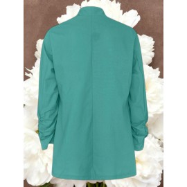 Women Fashion Solid Color Open Front Long Elastic Sleeves Suit Loose Blazers | Chic Outerwear, Single Breasted, Regular Length, Suitable for Everyday & Formal Outfits, Spring/Fall Essential