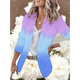 Women's Loose-Fit Full-Length Cardigan Jacket with Front Button Closure - Long Sleeve Blouse for work, Business & Casual Outfits | Single-Breasted Coat (Machine Washable Outerwear, OL Suit Essential)