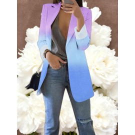 Women's Loose-Fit Full-Length Cardigan Jacket with Front Button Closure - Long Sleeve Blouse for work, Business & Casual Outfits | Single-Breasted Coat (Machine Washable Outerwear, OL Suit Essential)