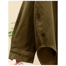 Women's Corduroy Shirt, Everyday Shirt, Layering Piece, Relaxed Fit, Buttonup Shirt, Hand Wash Only, Breathable Material, Long Sleeve Shirt, Buttondown Top, Women's Fashion, Office Casual