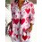 Women's Red Heart Print Lapel Button-Front Shirt Blouse - Valentine's Day Outfit, Spring Summer Casual & Dressy Tops, Machine Washable Resort Style Collar Shirt for Beach Vacations & Romantic Events