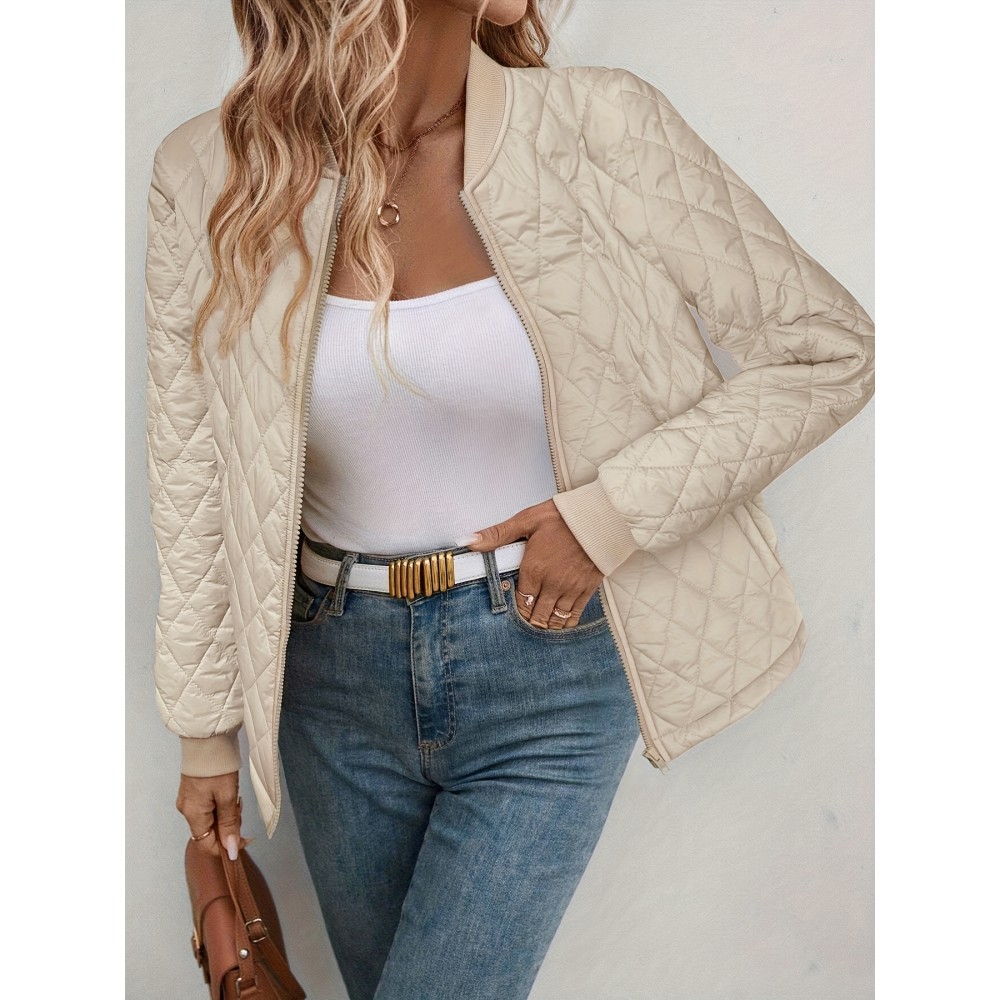 Women's Beige Winter Jacket - Elegant Casual Long Sleeve Coat with Collar & White Piping Trim, Structured Outerwear for, Commute & Casual Attire, Machine Washable Non-Stretch Blazer (No Belt), Fall Jacket Women, Womens Coats And Jackets, Coats For Women, Jackets For Women Winter, Fall Coats For Women, Coats For Women Winter, Fall Jackets For Women, Coats, Coat For Women, Long Jackets For Women