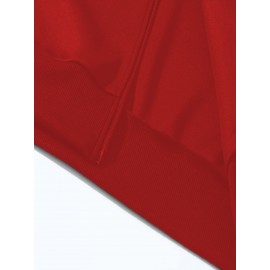 Women's Turkey Squad Graphic Zip-Up Jacket - Black Casual Slim Fit Stand Collar Coat with Pockets, Machine Washable Fall Winter Outerwear