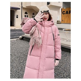 New Women'S Medium-Long -Padded Coat | Stylish Letter-Patterned Thickened Outerwear, Casual Style with Long Sleeves.