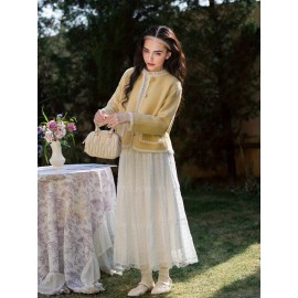 Women's Elegant Solid Color Winter Jacket - Single-Breasted Button Front Coat with Pockets, H-Line Silhouette, Long Sleeve Warm Outerwear for Fall & Winter, Casual or Dressy Occasions