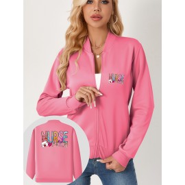 Women'S Casual Zip-Up Jacket with 